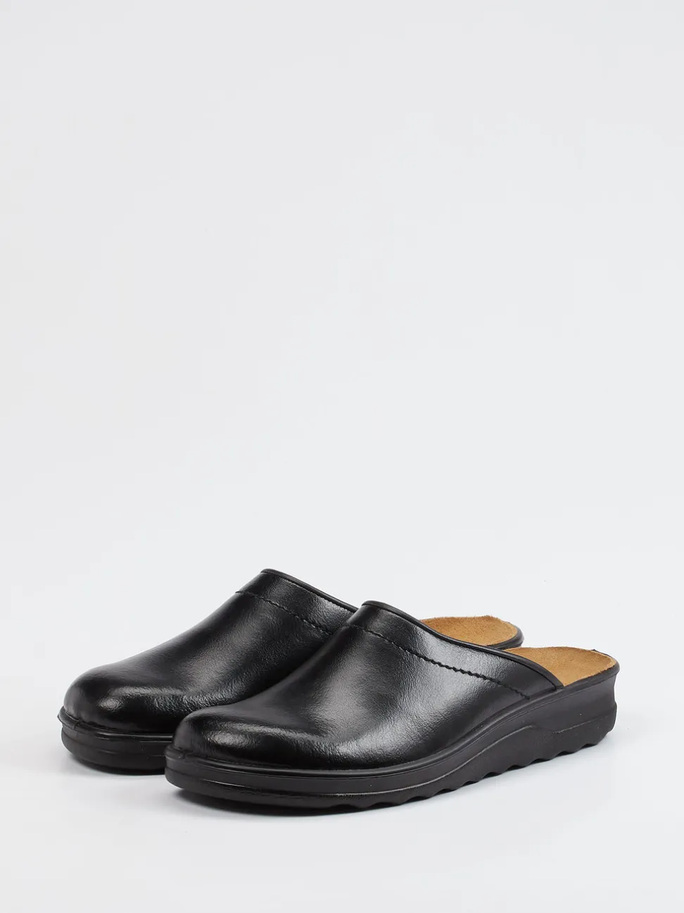 Westland – Hausschuh-Clog aus Kalbleder Schwarz