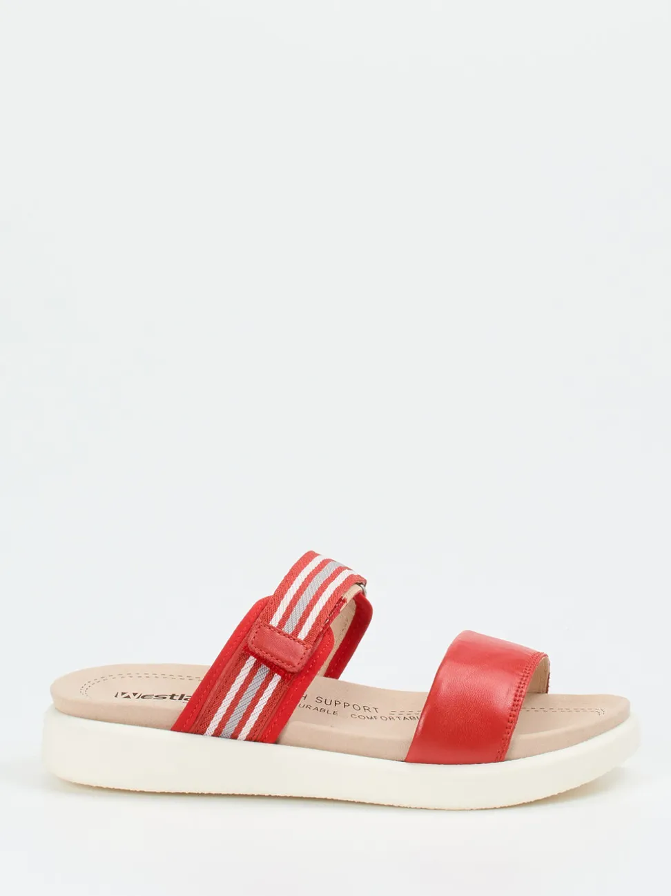 Westland – Komfort-Sandalen aus Kalbleder Tomatenrot