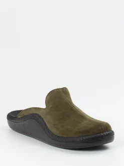 Westland – Pantolette aus Veloursleder Olivgrün