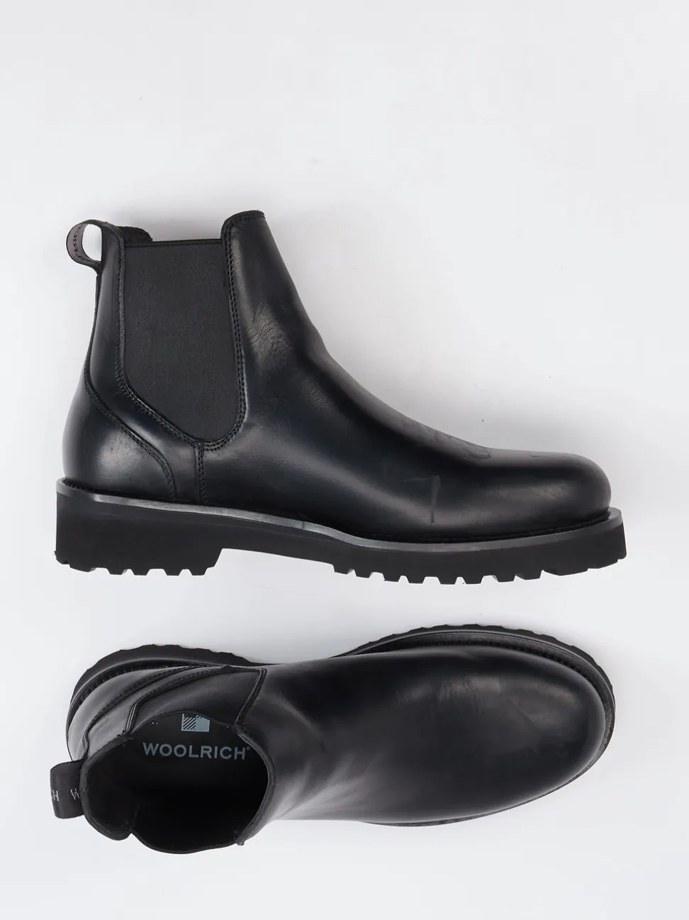 Woolrich – Chelsea Boots aus Nubukleder schwarz