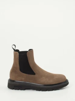 Woolrich – Chelsea Boots aus Veloursleder taupe