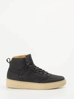 Woolrich – High-Top Sneaker aus Nubukleder schwarz