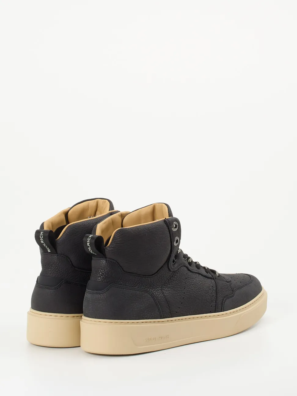 Woolrich – High-Top Sneaker aus Nubukleder schwarz