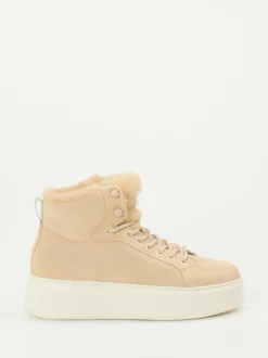 Woolrich – High-Top Sneaker aus Veloursleder beige