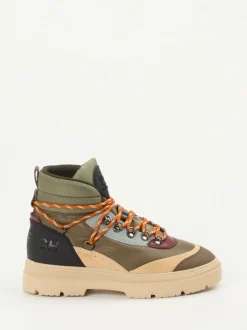 Woolrich – Hiking-Stiefel aus Lammleder in Oliv-Mix
