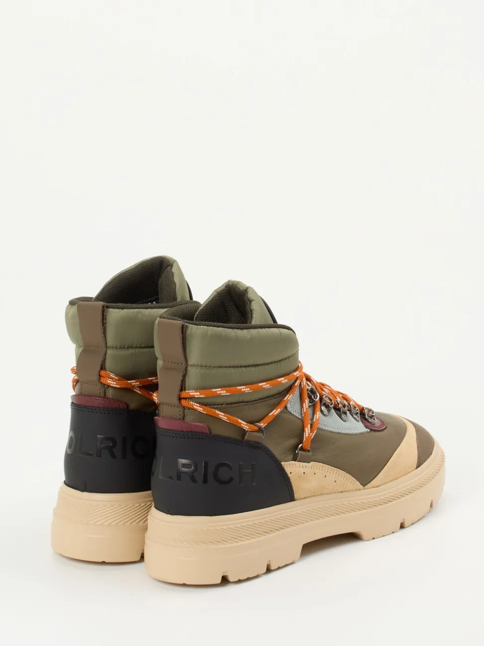 Woolrich – Hiking-Stiefel aus Lammleder in Oliv-Mix