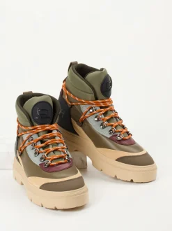 Woolrich – Hiking-Stiefel aus Lammleder in Oliv-Mix
