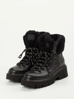 Woolrich – Schnürboots aus Kalbleder schwarz