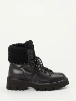Woolrich – Schnürboots aus Kalbleder schwarz