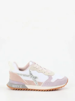 W6YZ – Retro-Sneaker aus Veloursleder Rosé