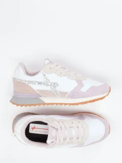 W6YZ – Retro-Sneaker aus Veloursleder Rosé