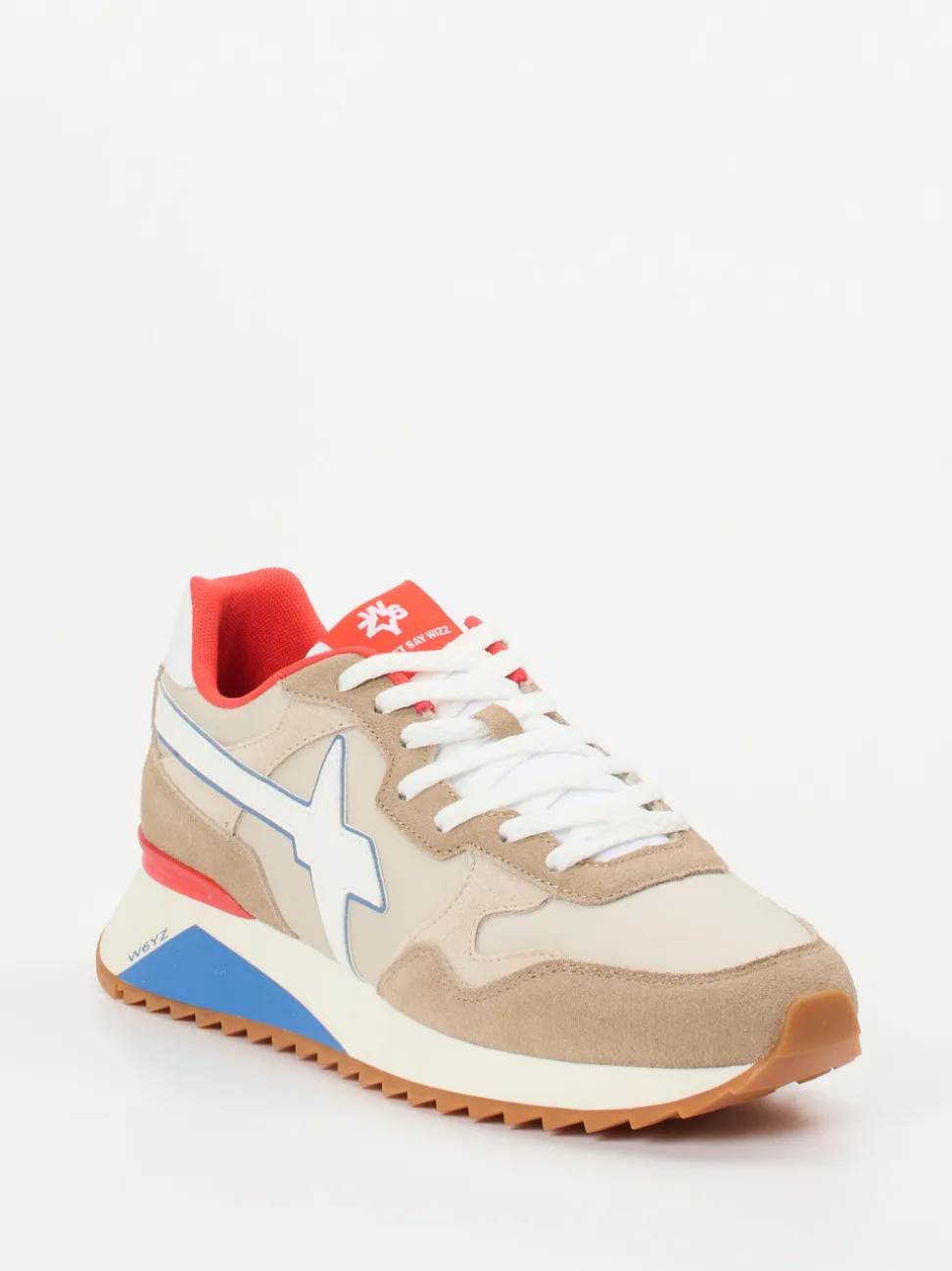 W6YZ – Retro-Sneaker aus Veloursleder Beige