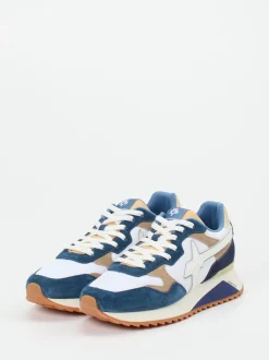 W6YZ – Sneaker aus Veloursleder weiß-blau