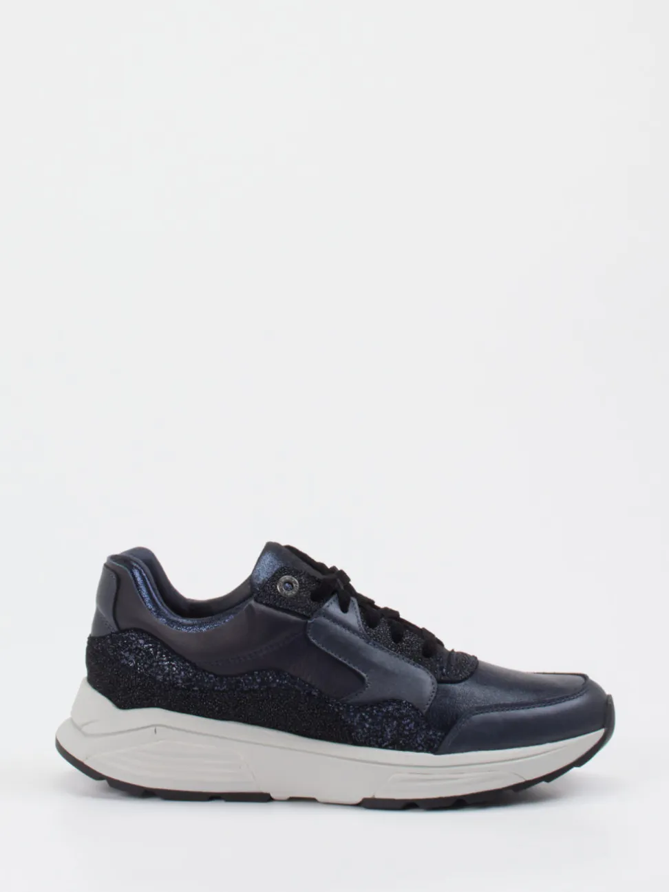 Xsensible – Chunky Sneaker aus geprägtem Leder Blau