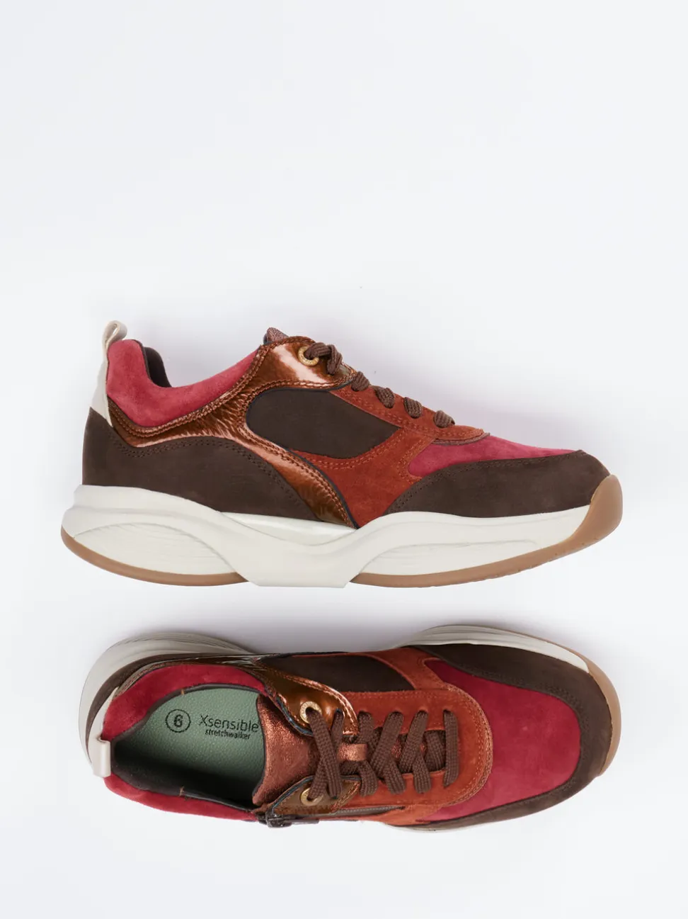 Xsensible – Chunky Sneaker aus Veloursleder multicolor