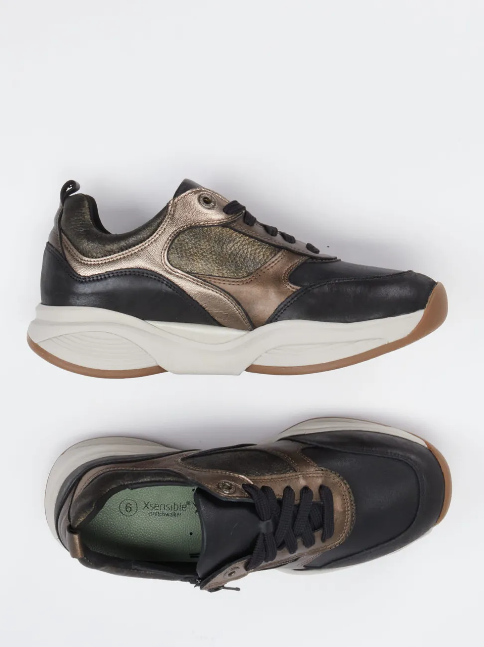 Xsensible – Chunky Sneaker aus Kalbleder schwarz