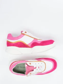 Xsensible – Chunky Sneaker aus Velour/Leder in Pink