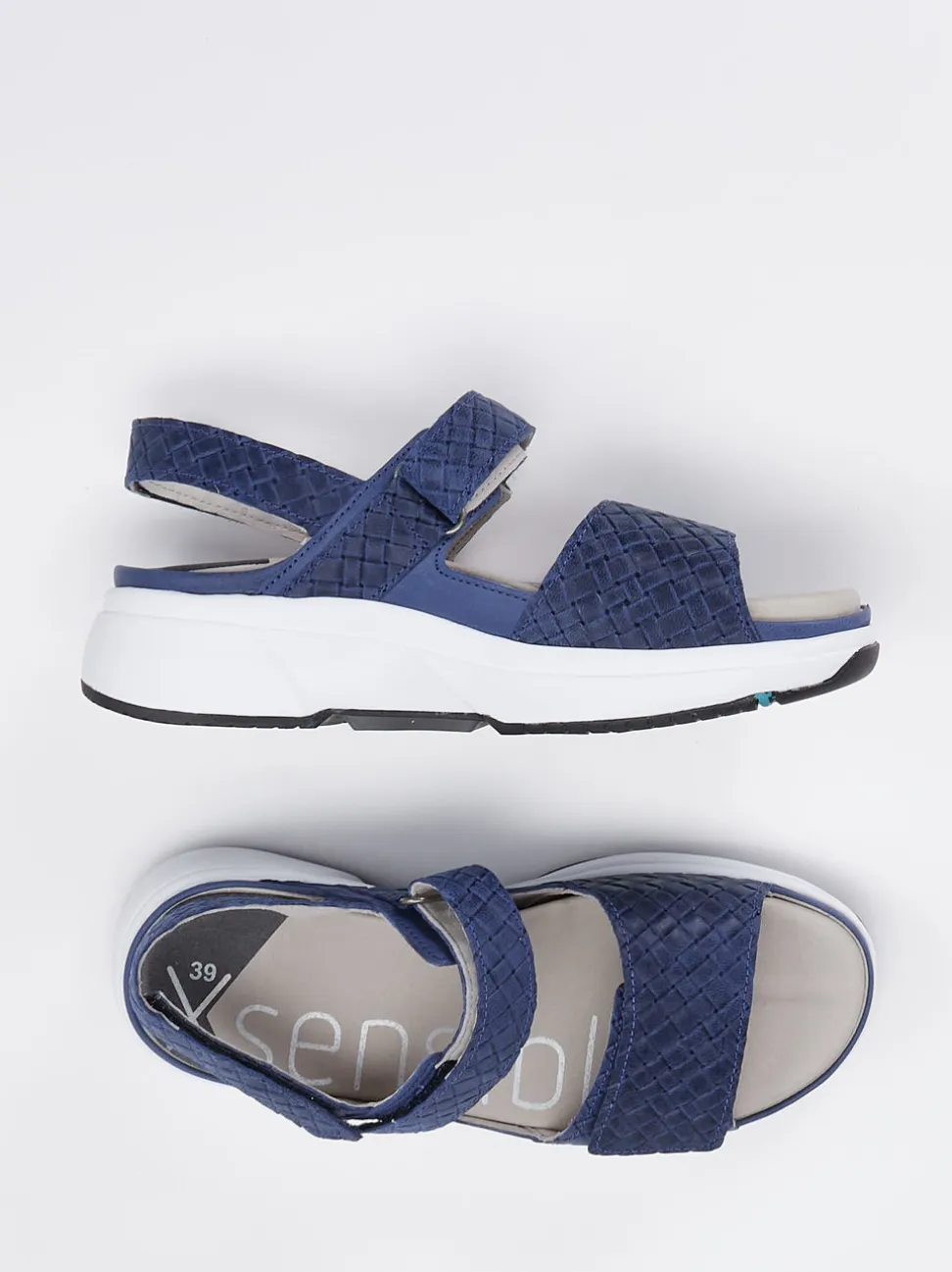 XSENSIBLE – Komfort-Sandale aus geprägtem Leder blau