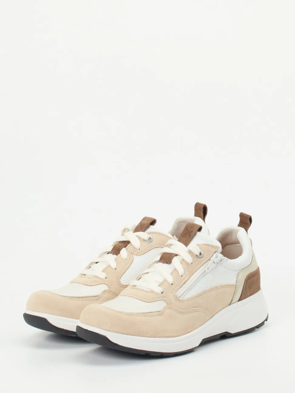 Xsensible – Komfort-Sneaker aus Veloursleder beige