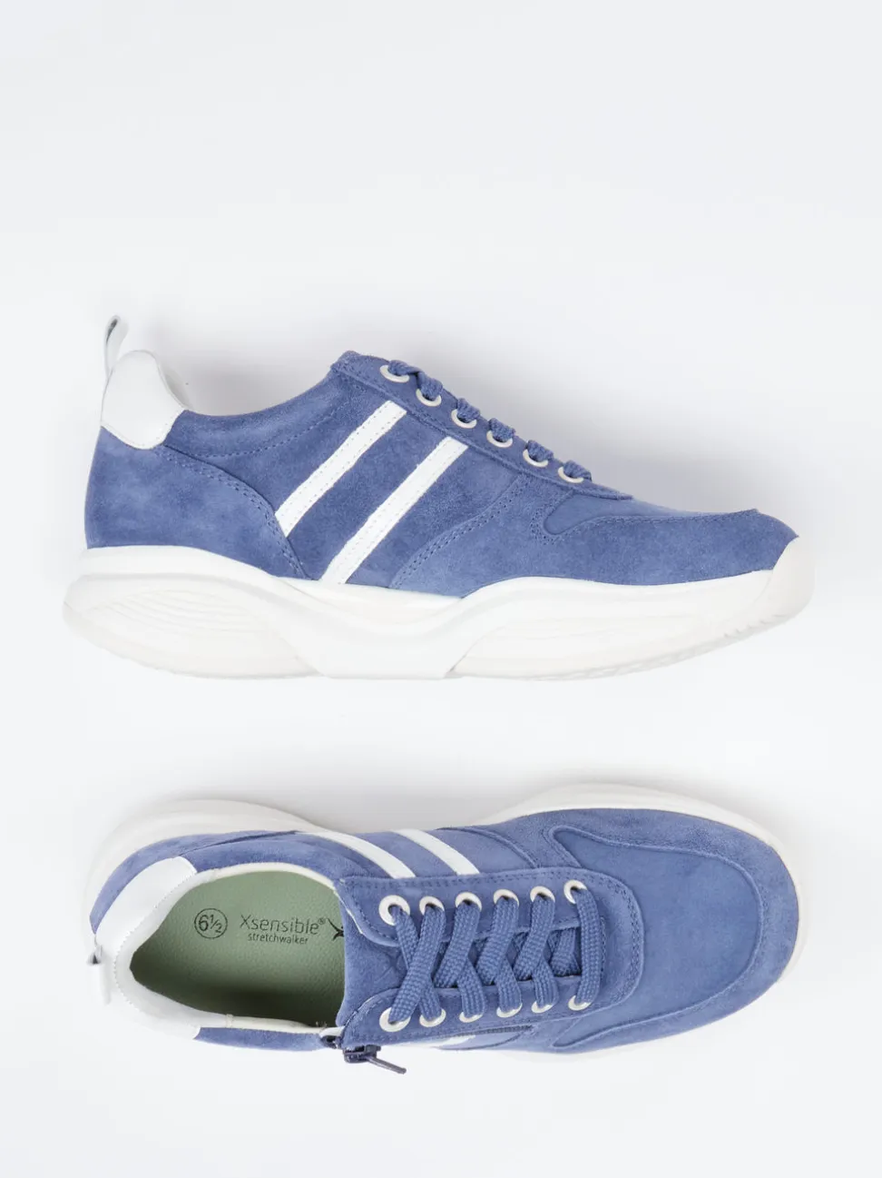 XSENSIBLE – Komfort-Sneaker aus Veloursleder blau