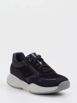 XSensible – Komfort-Sneaker aus Veloursleder Schwarz