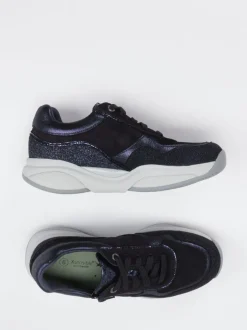 XSensible – Komfort-Sneaker aus Veloursleder Schwarz