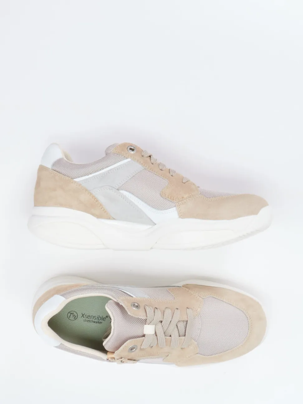XSENSIBLE – Komfort-Sneaker aus Veloursleder beige