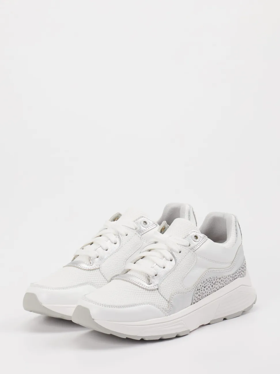 XSENSIBLE – Sneaker aus Leder-Mesh-Mix weiß