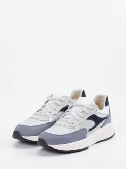 XSENSIBLE – Sneaker aus Veloursleder und Textil blau