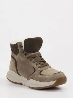 Xsensible – Stiefelette aus Veloursleder in Taupe