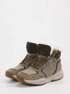 Xsensible – Stiefelette aus Veloursleder in Taupe