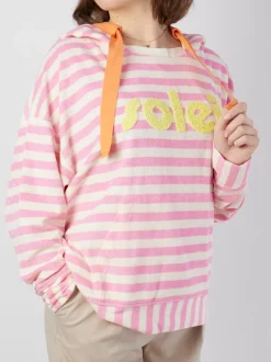 Yippie Hippie – Kapuzenpullover aus Frottee Hellrosa