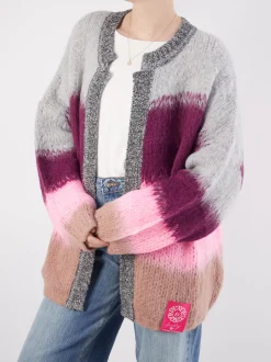 Yippie Hippie – Strickjacke aus Textil Hellgrau Glitzerkante