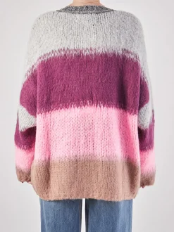 Yippie Hippie – Strickjacke aus Textil Hellgrau Glitzerkante