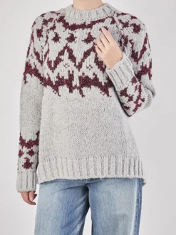 Yippie Hippie – Strickpullover aus Textil in Hellgrau