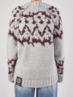 Yippie Hippie – Strickpullover aus Textil in Hellgrau