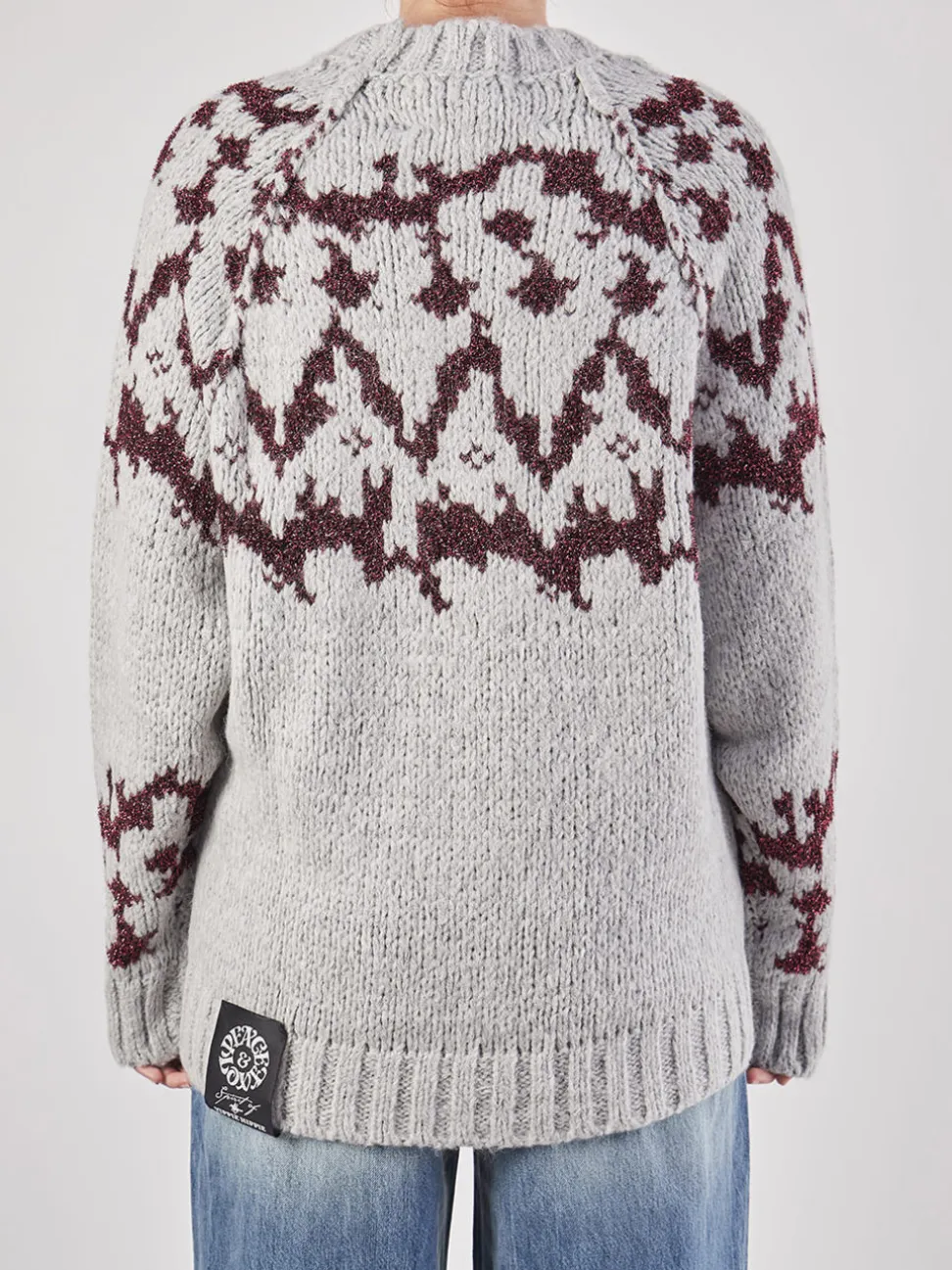 Yippie Hippie – Strickpullover aus Textil in Hellgrau