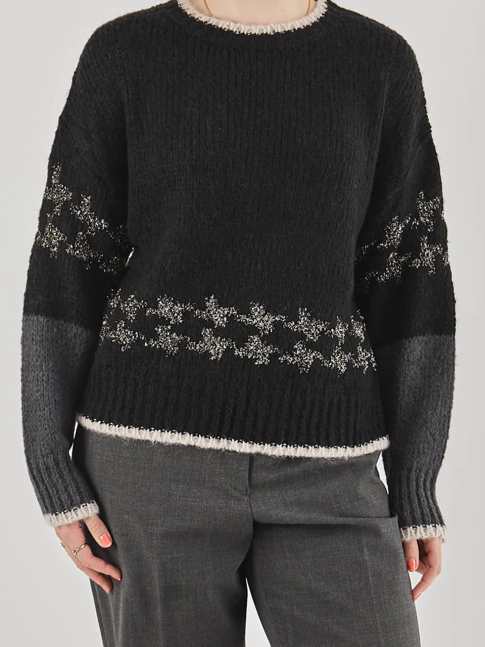 Yippie Hippie – Strickpullover aus Textil Schwarz