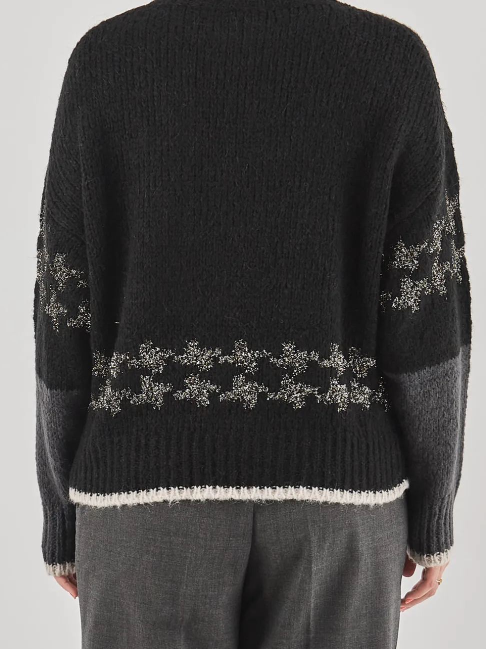 Yippie Hippie – Strickpullover aus Textil Schwarz