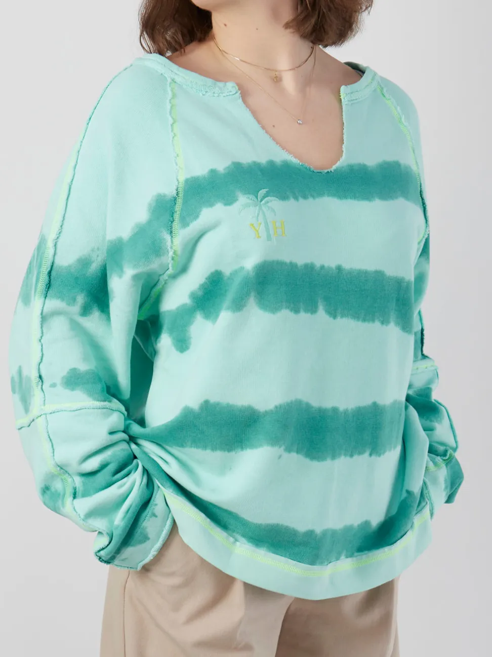Yippie Hippie – Sweatshirt aus Baumwolle im Tie-Dye-Look